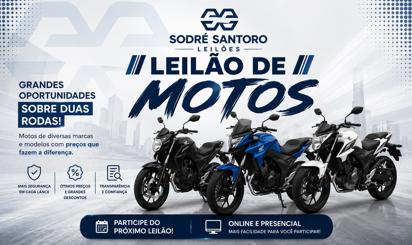Leilão de Motocicletas - Segunda-Feira - 05/10/2026